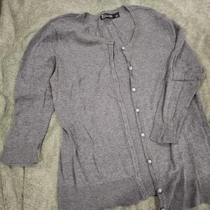 Gray Women's Button Up Cardigan Sweater